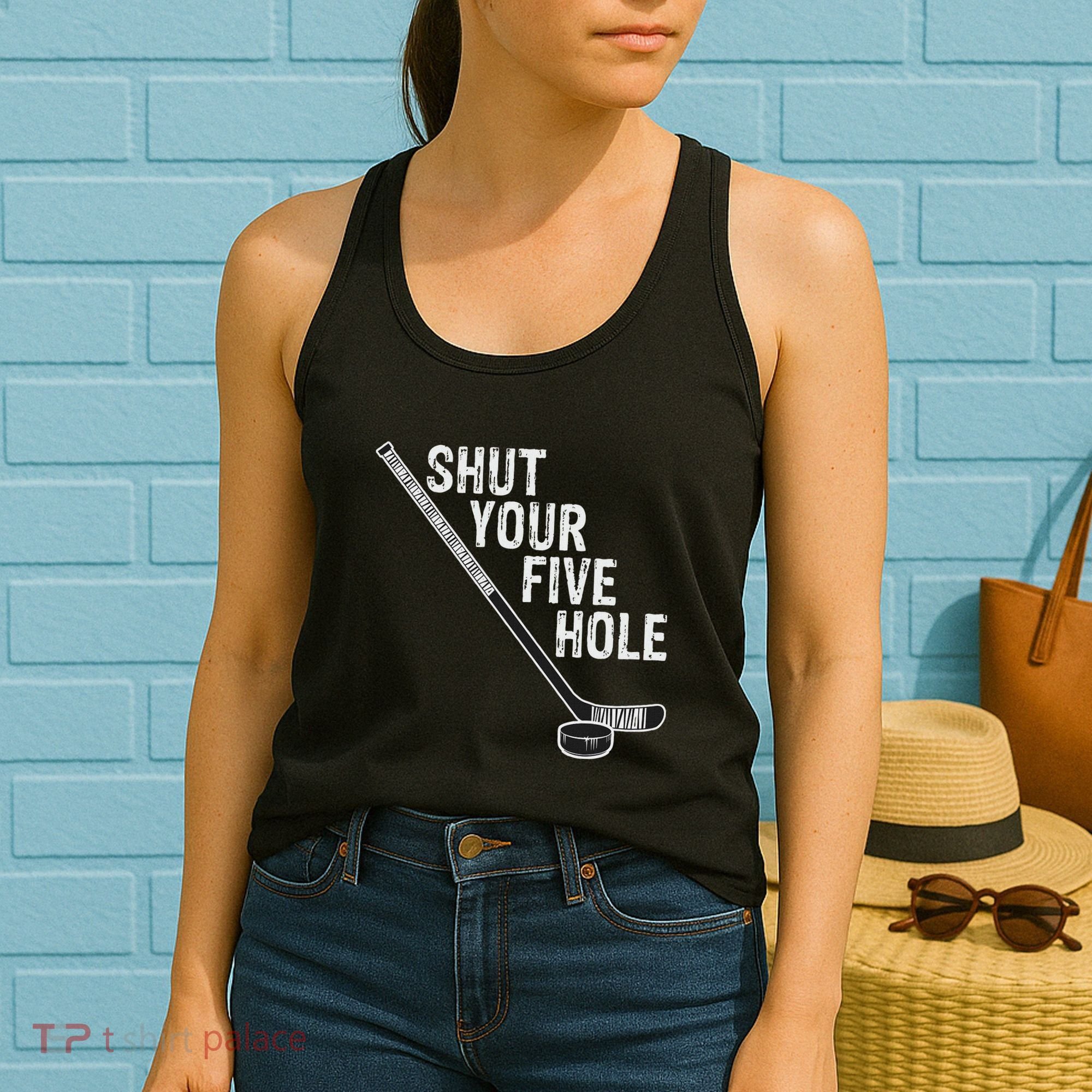 Hockey Shut Your Five Hole Goalie Women's Tank Top