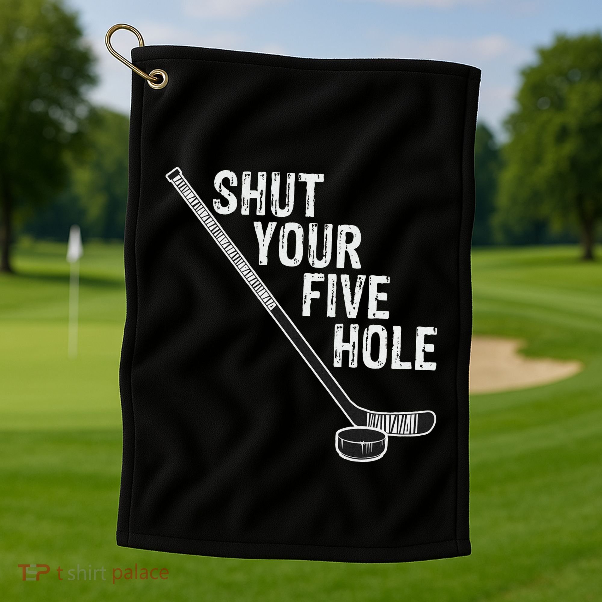Hockey Shut Your Five Hole Goalie Golf Towel
