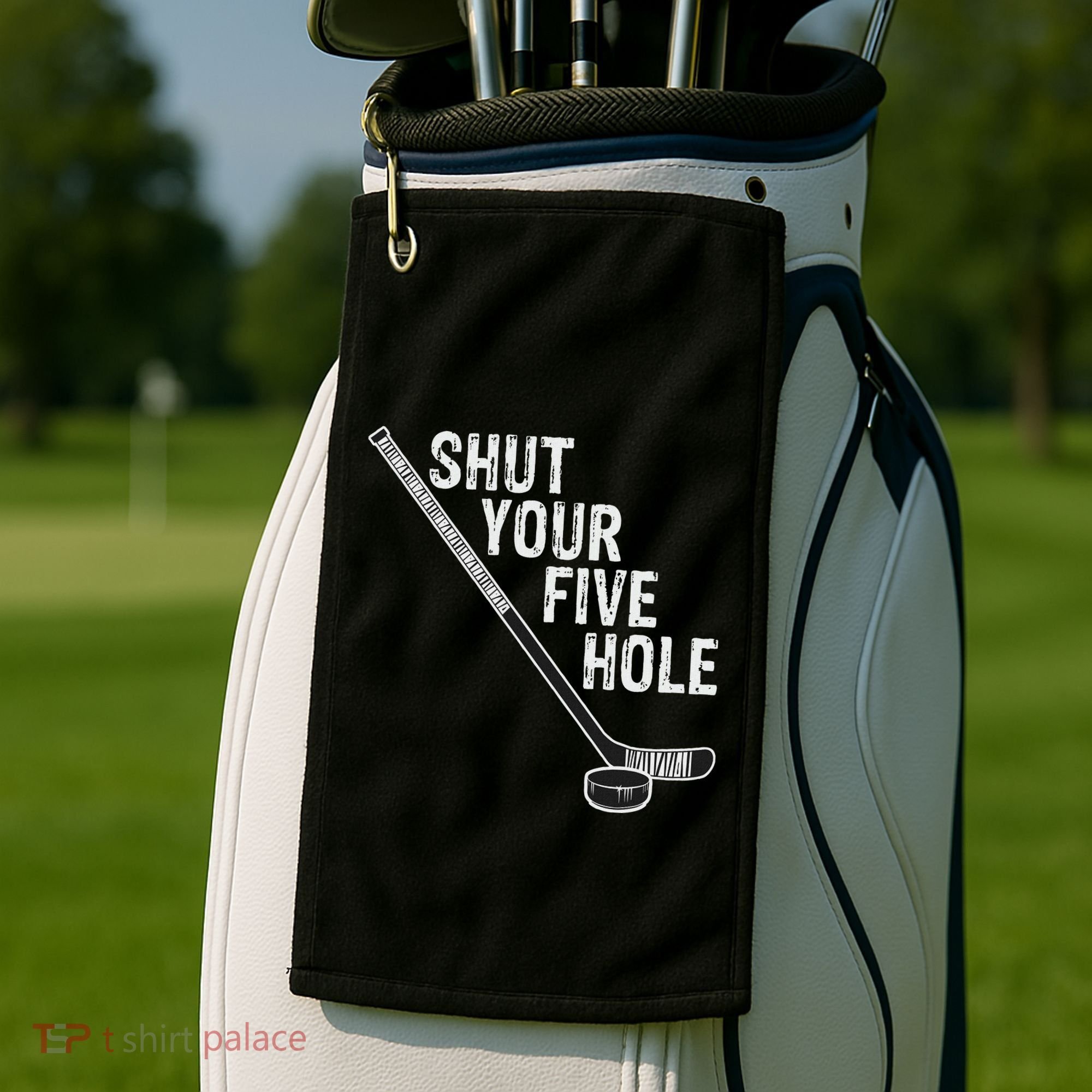 Hockey Shut Your Five Hole Goalie Golf Towel