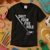 Hockey Shut Your Five Hole Goalie Kids T-Shirt thumb 3
