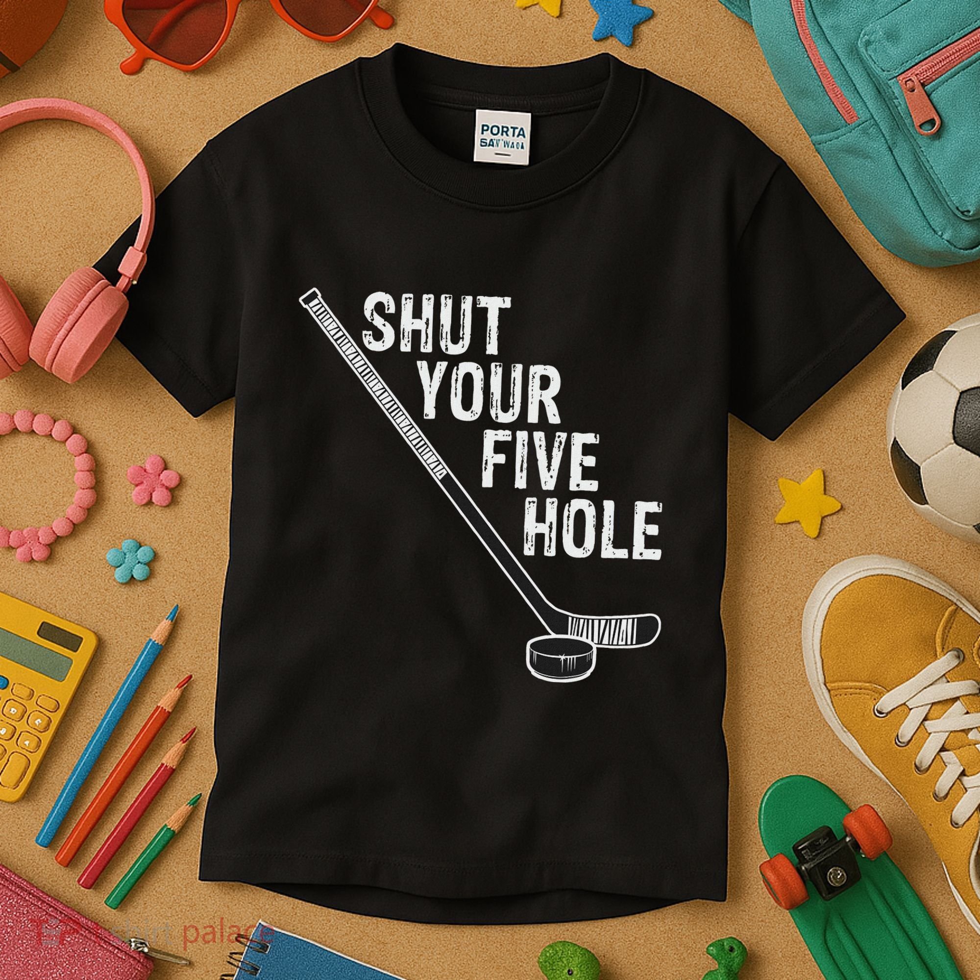 Hockey Shut Your Five Hole Goalie Kids T-Shirt