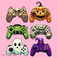Halloween Skeleton Zombie Gaming Controllers Mummy Coaster thumb 2
