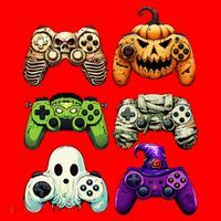 Halloween Skeleton Zombie Gaming Controllers Mummy Santa Hat thumb 1