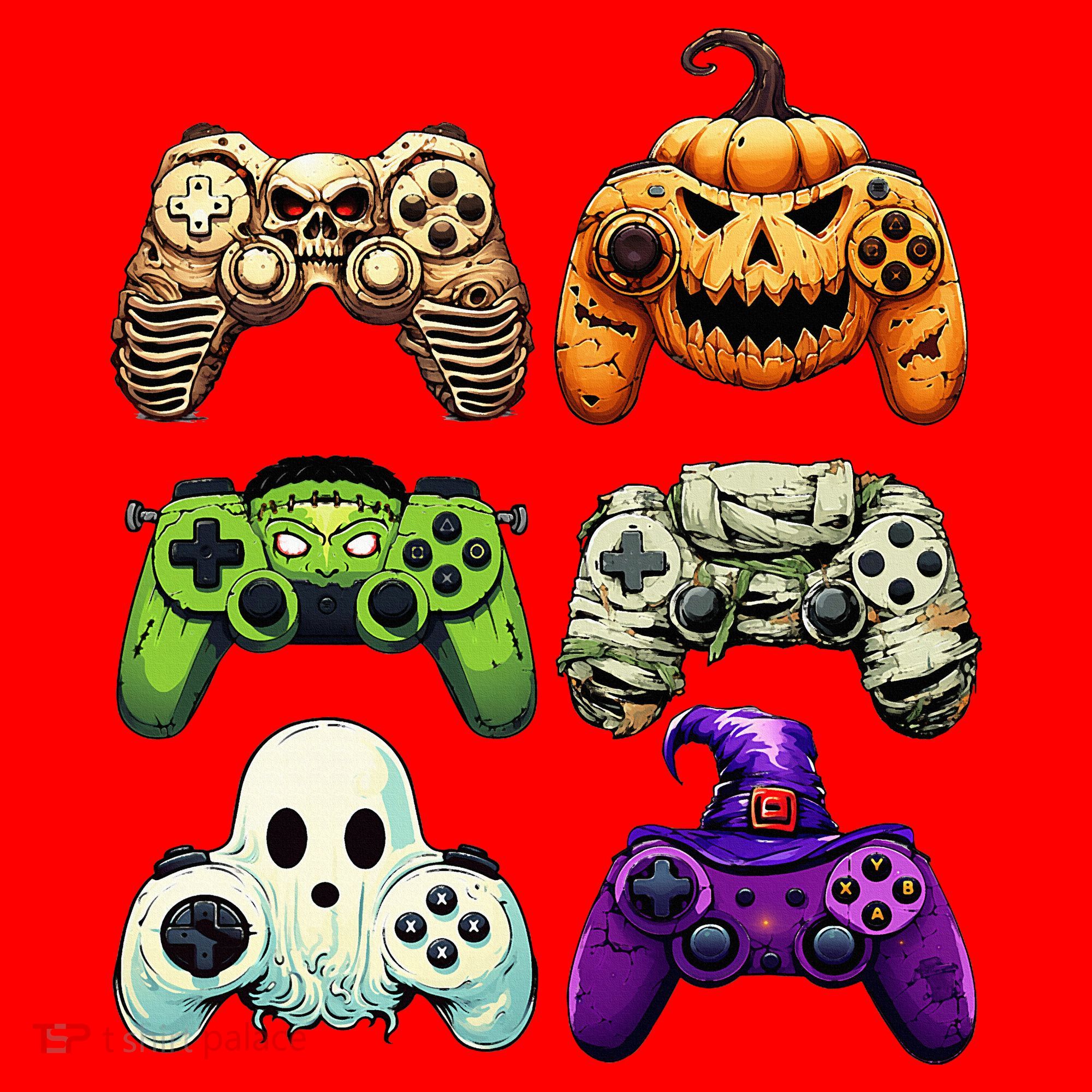 Halloween Skeleton Zombie Gaming Controllers Mummy Santa Hat
