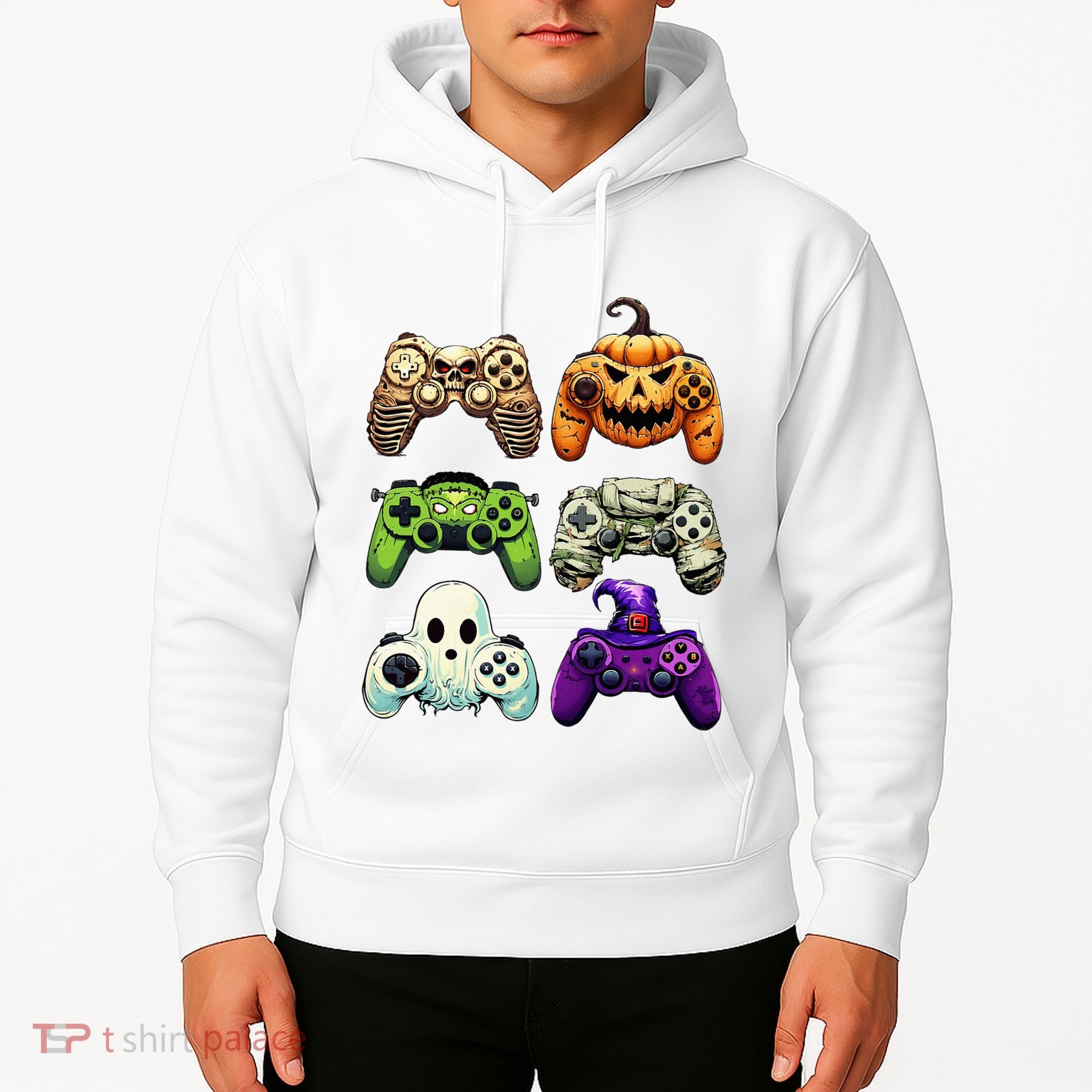 Halloween Skeleton Zombie Gaming Controllers Mummy Hoodie