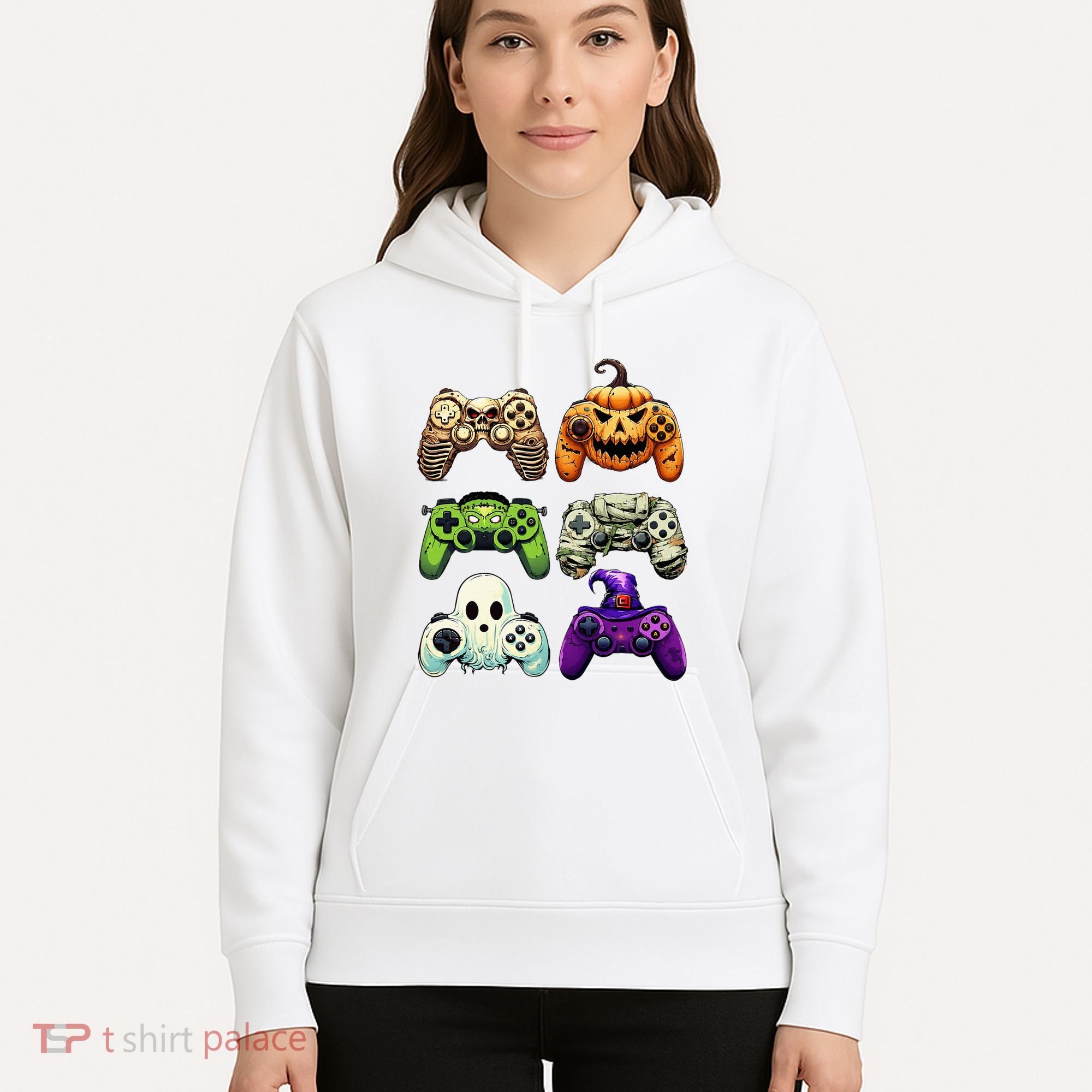 Halloween Skeleton Zombie Gaming Controllers Mummy Hoodie