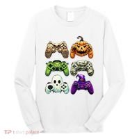 Halloween Skeleton Zombie Gaming Controllers Mummy Long Sleeve Shirt thumb 0
