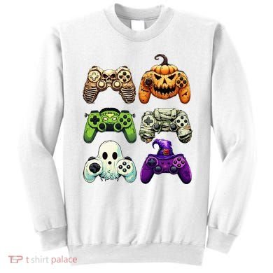 Halloween Skeleton Zombie Gaming Controllers Mummy Sweatshirt