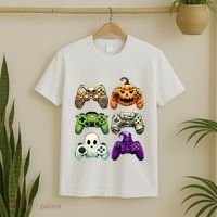 Halloween Skeleton Zombie Gaming Controllers Mummy T-Shirt thumb 2