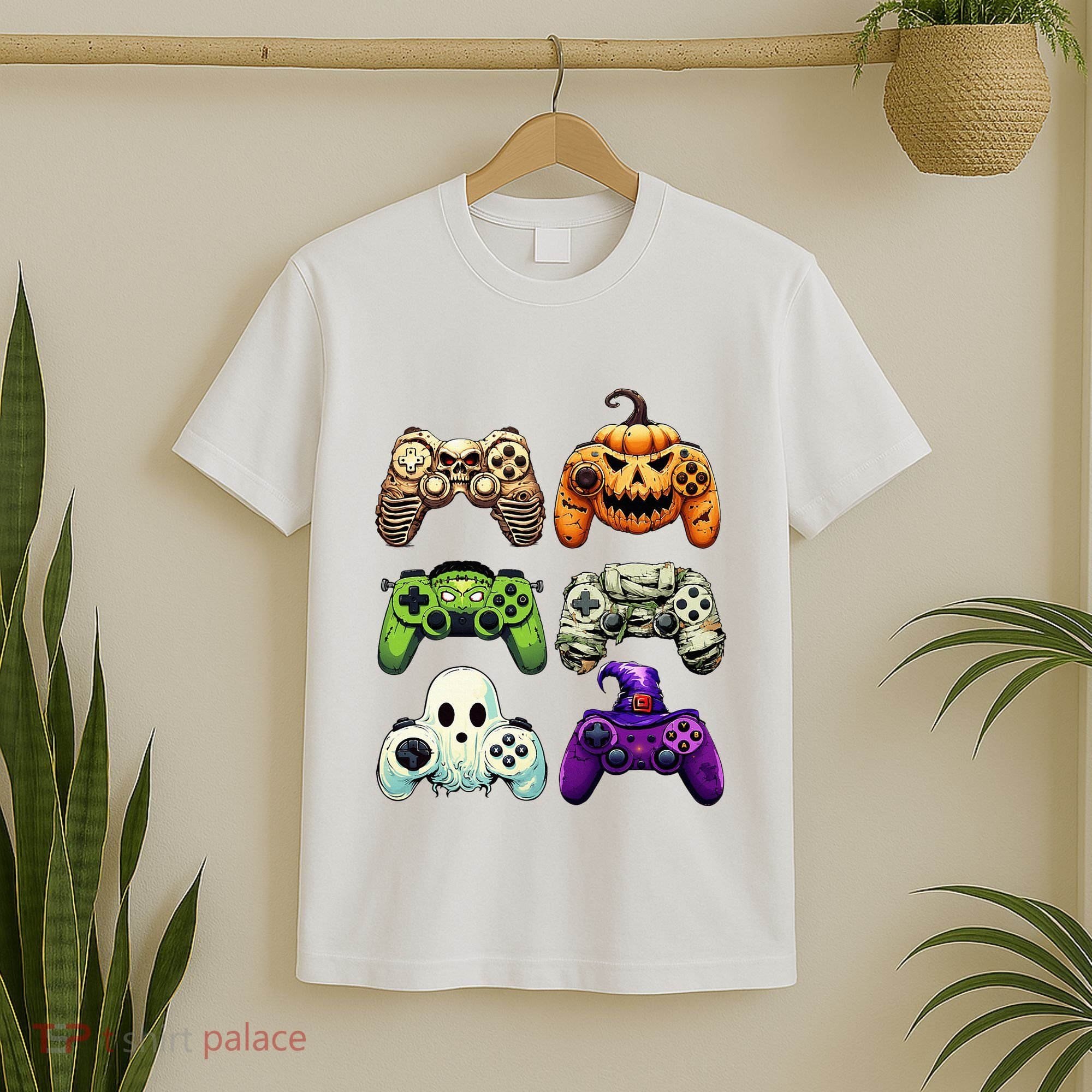 Halloween Skeleton Zombie Gaming Controllers Mummy T-Shirt
