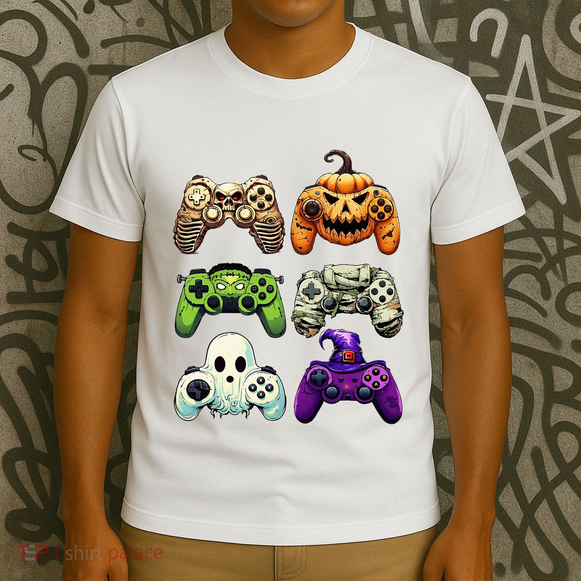 Halloween Skeleton Zombie Gaming Controllers Mummy T-Shirt