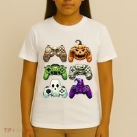 Halloween Skeleton Zombie Gaming Controllers Mummy T-Shirt thumb 4