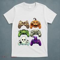 Halloween Skeleton Zombie Gaming Controllers Mummy T-Shirt thumb 5