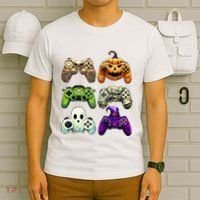 Halloween Skeleton Zombie Gaming Controllers Mummy T-Shirt thumb 6