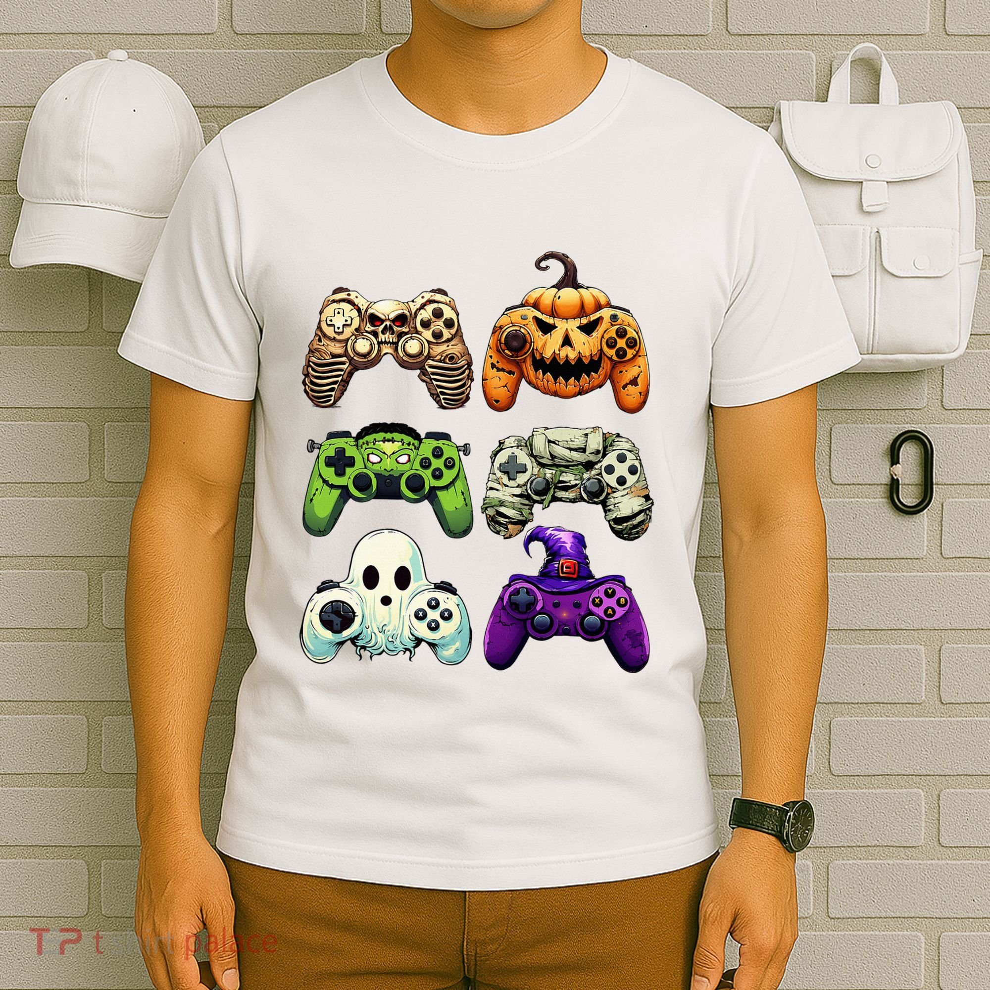 Halloween Skeleton Zombie Gaming Controllers Mummy T-Shirt