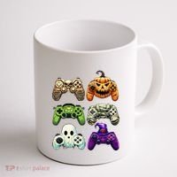 Halloween Skeleton Zombie Gaming Controllers Mummy Coffee Mug thumb 1