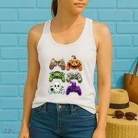 Halloween Skeleton Zombie Gaming Controllers Mummy Women's Tank Top thumb 2