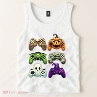 Halloween Skeleton Zombie Gaming Controllers Mummy Tank Top thumb 2