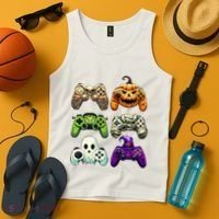 Halloween Skeleton Zombie Gaming Controllers Mummy Tank Top thumb 4