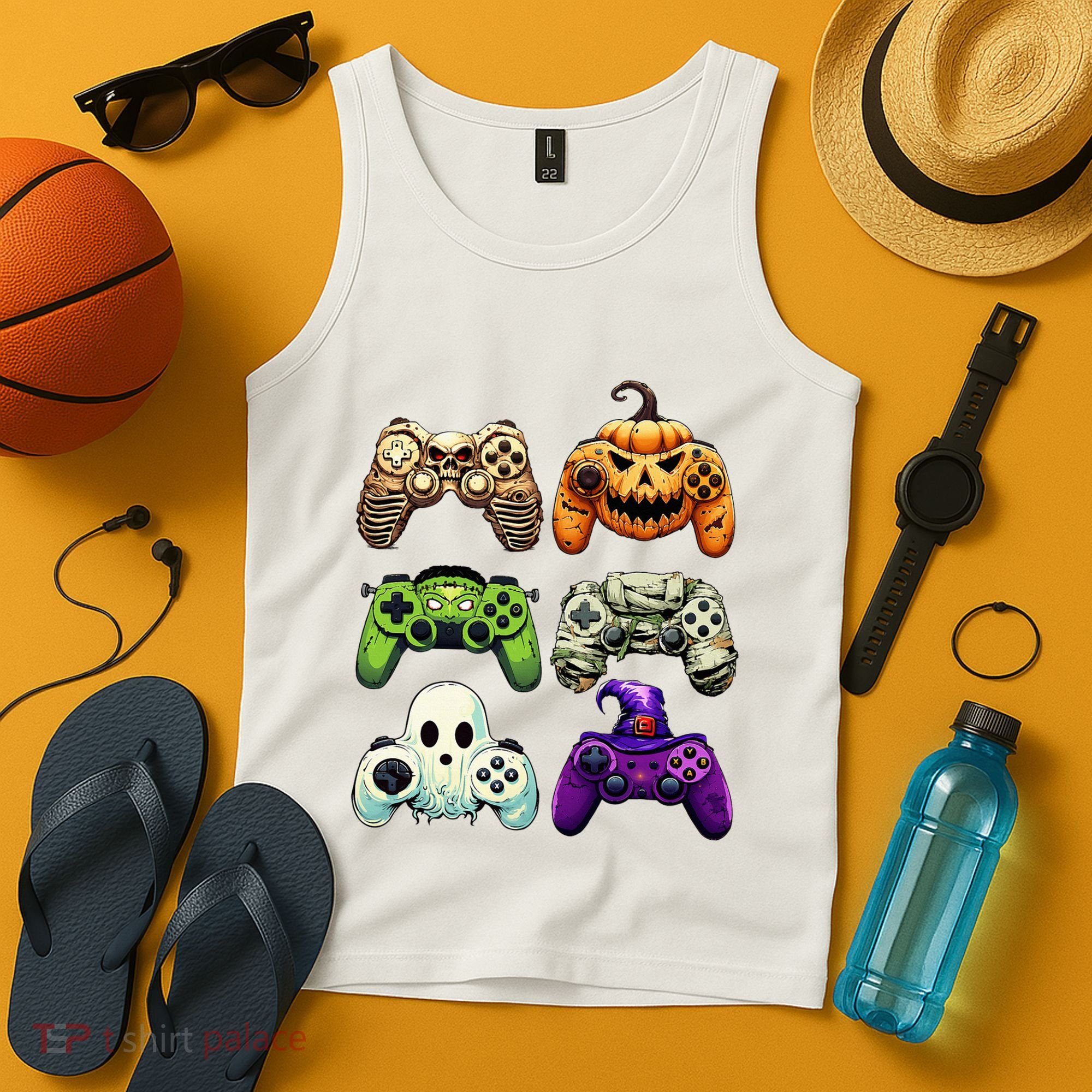 Halloween Skeleton Zombie Gaming Controllers Mummy Tank Top