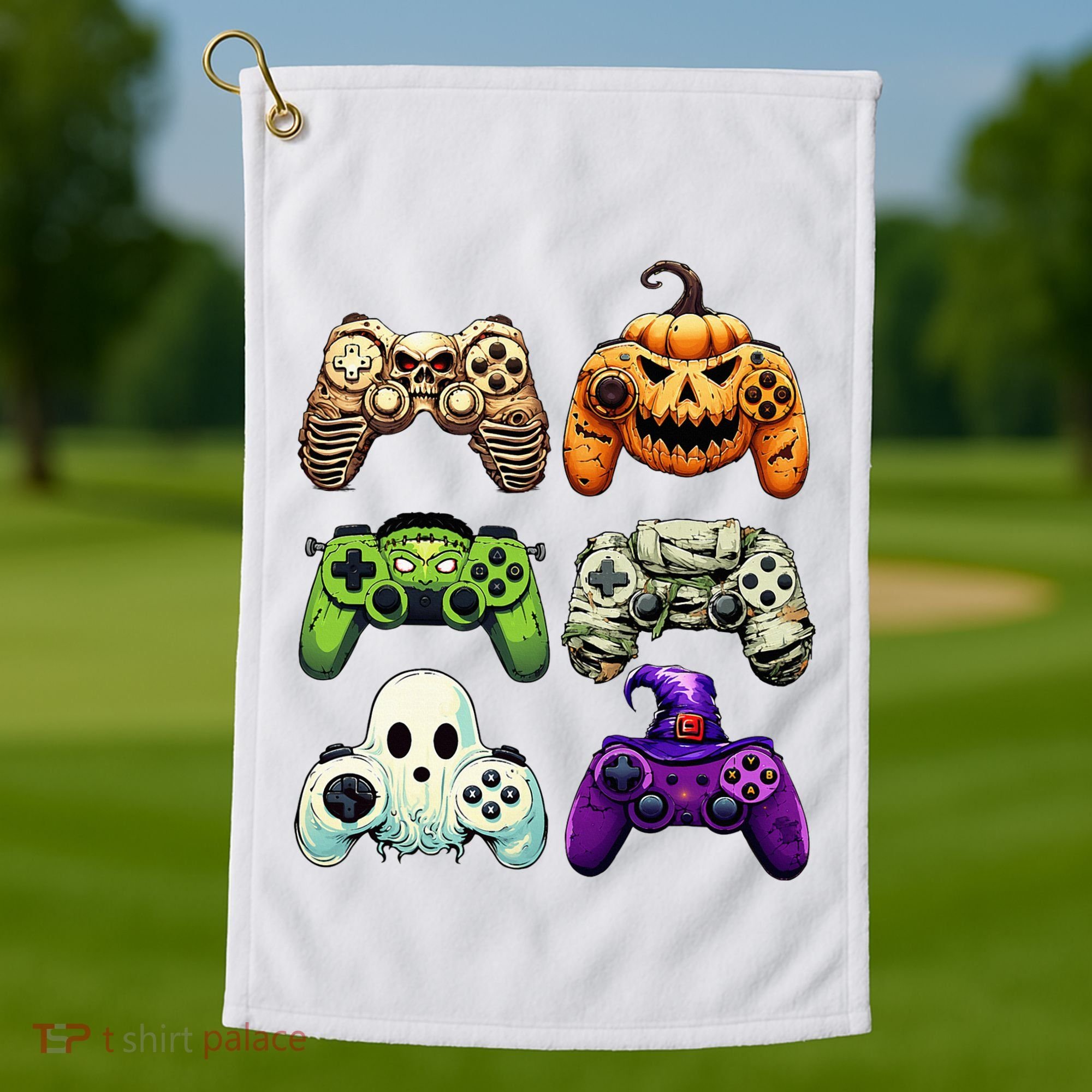 Halloween Skeleton Zombie Gaming Controllers Mummy Golf Towel
