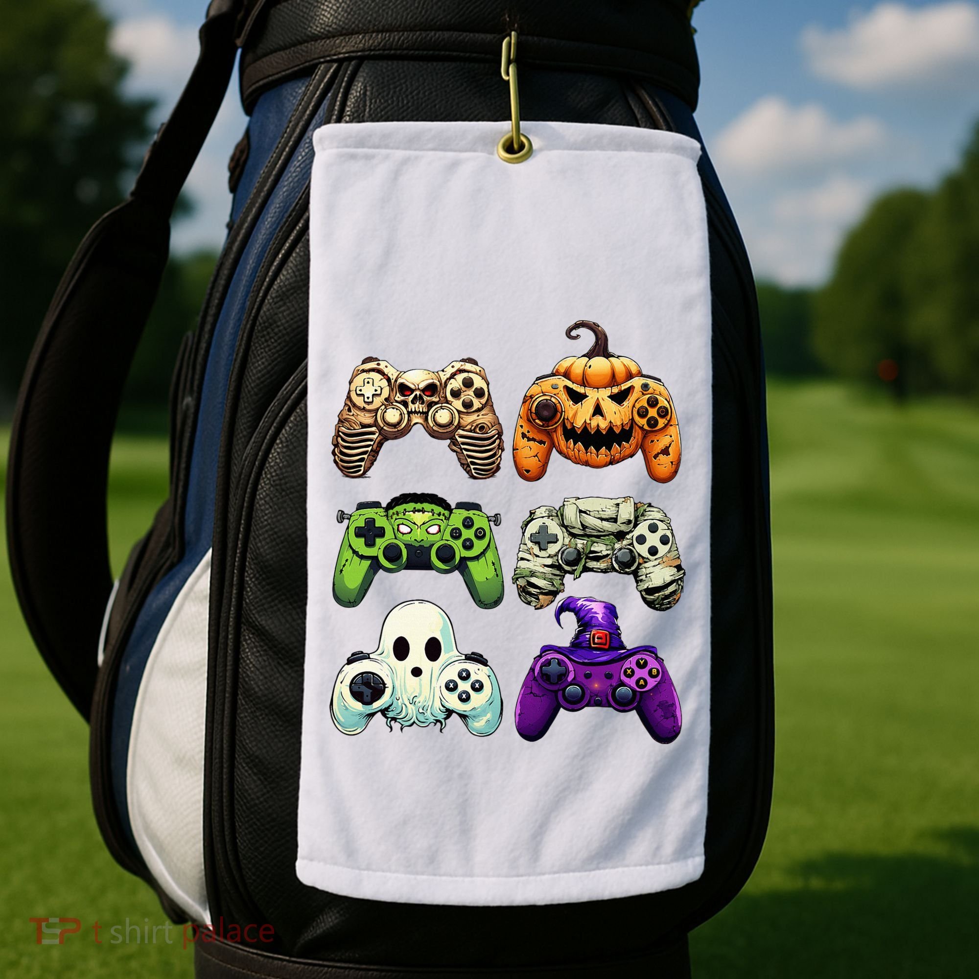 Halloween Skeleton Zombie Gaming Controllers Mummy Golf Towel