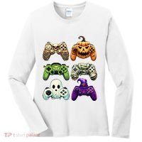 Halloween Skeleton Zombie Gaming Controllers Mummy Women's Long Sleeve Shirt thumb 0