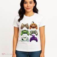 Halloween Skeleton Zombie Gaming Controllers Mummy Women's T-Shirt thumb 4