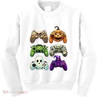 Halloween Skeleton Zombie Gaming Controllers Mummy Kids Sweatshirt thumb 0