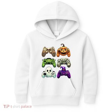 Halloween Skeleton Zombie Gaming Controllers Mummy Kids Hoodie