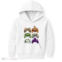 Halloween Skeleton Zombie Gaming Controllers Mummy Kids Hoodie thumb 0