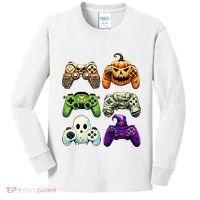 Halloween Skeleton Zombie Gaming Controllers Mummy Kids Long Sleeve Shirt thumb 0