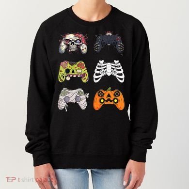 Halloween Skeleton Zombie Gaming Controllers Mummy Women's Sweatshirt