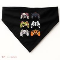 Halloween Skeleton Zombie Gaming Controllers Mummy USA-Made Doggie Bandana thumb 0