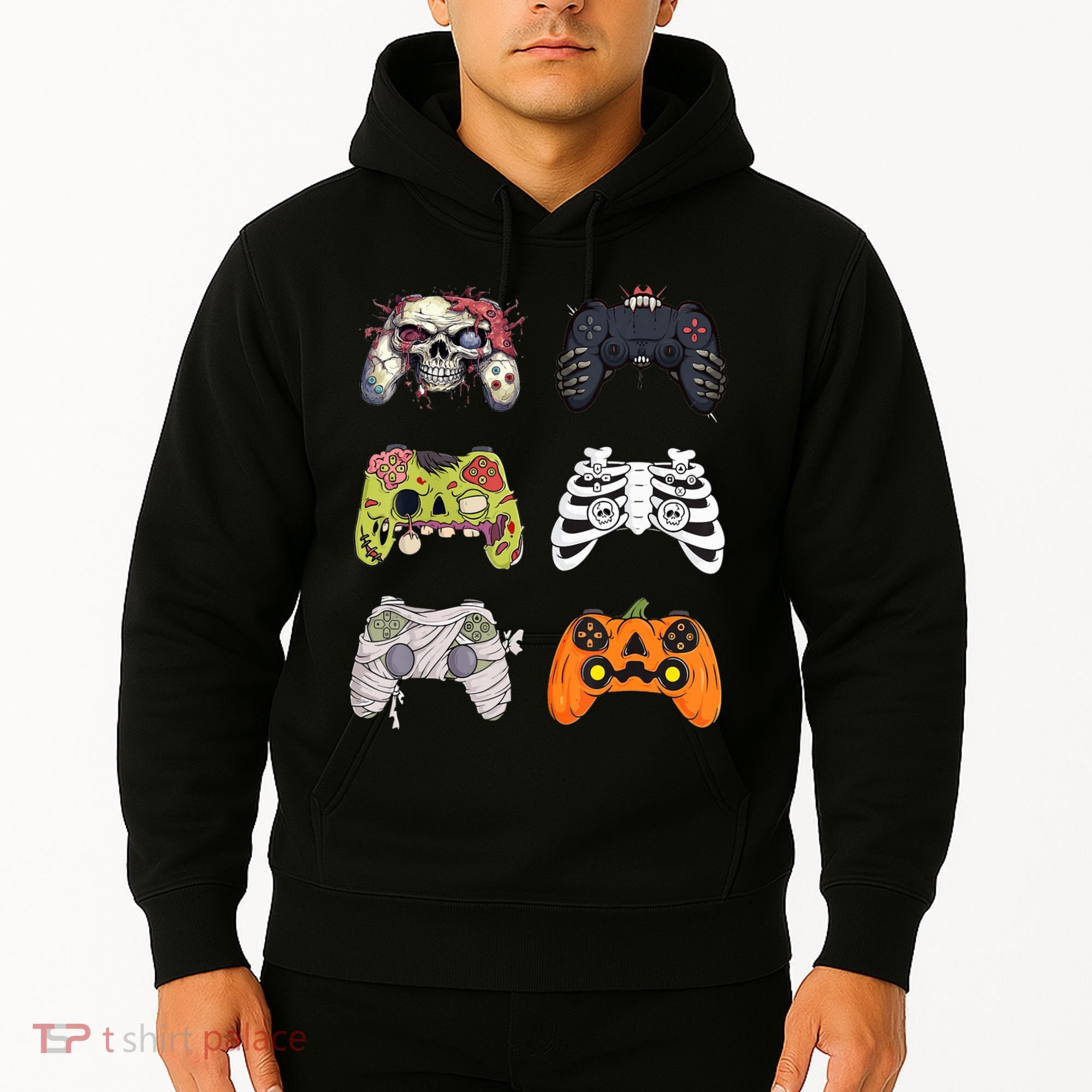 Halloween Skeleton Zombie Gaming Controllers Mummy Hoodie