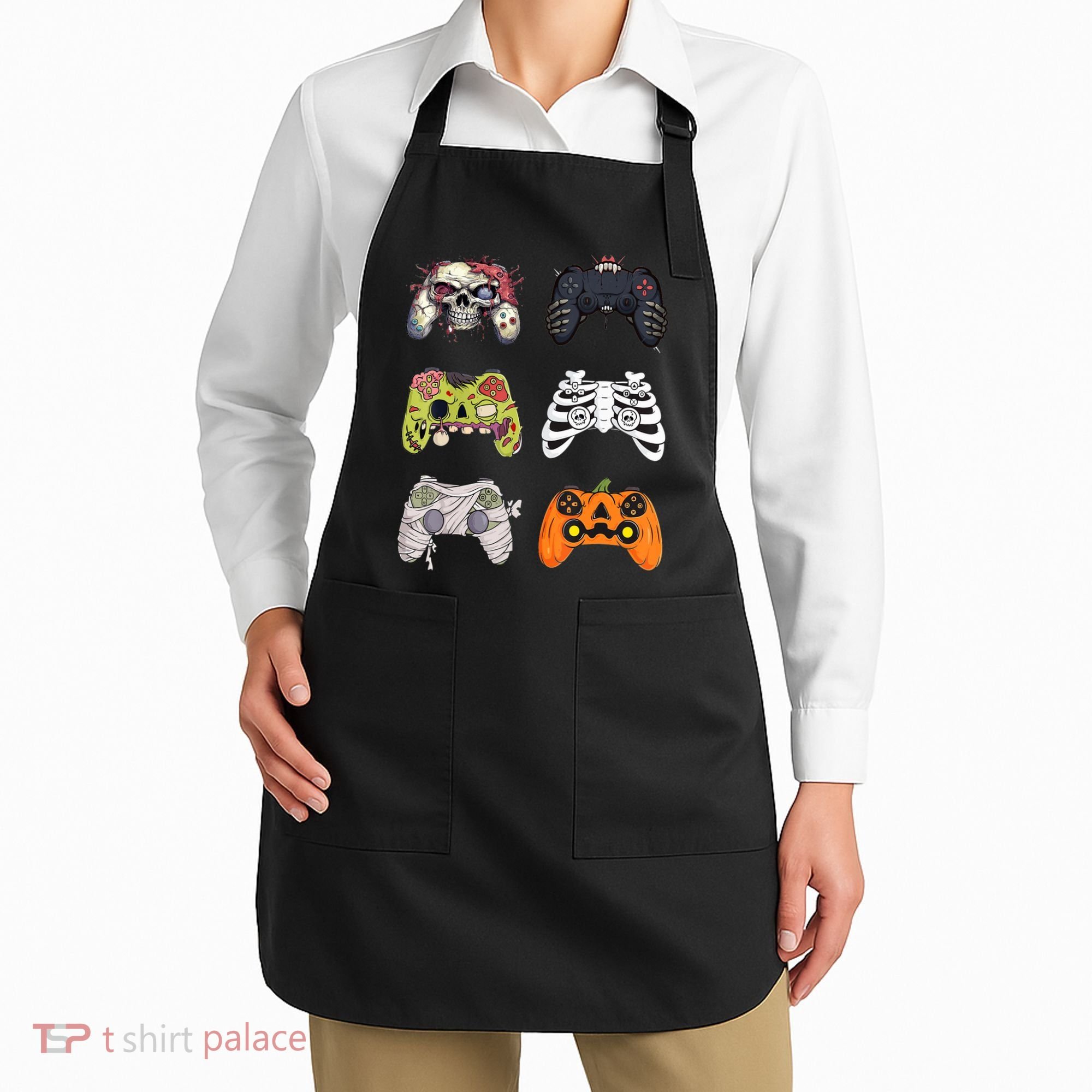 Halloween Skeleton Zombie Gaming Controllers Mummy Apron