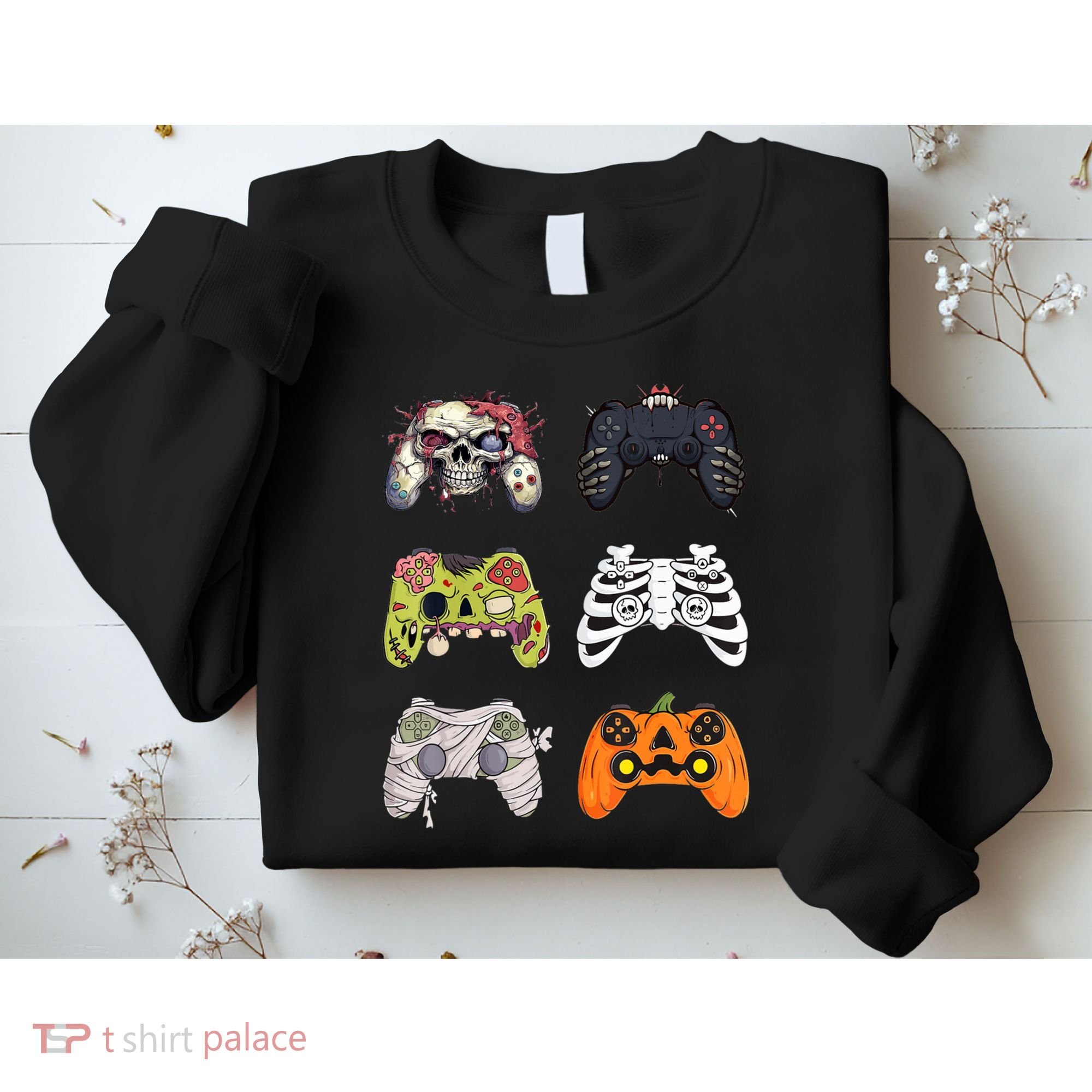 Halloween Skeleton Zombie Gaming Controllers Mummy Sweatshirt