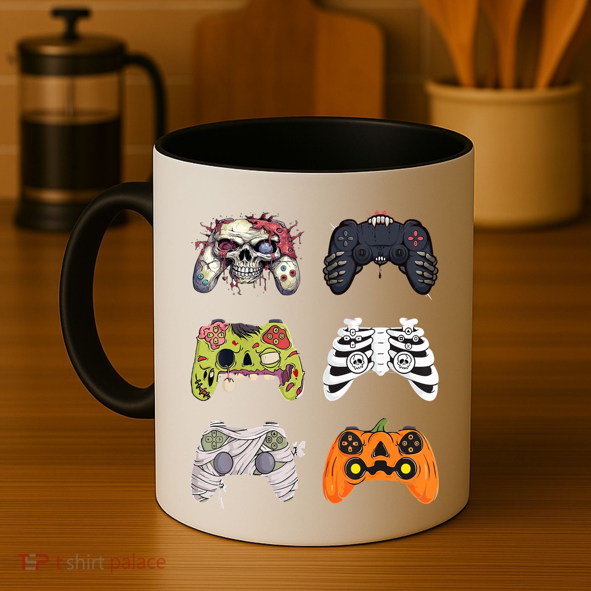Halloween Skeleton Zombie Gaming Controllers Mummy Coffee Mug