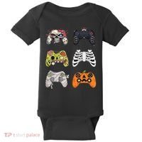 Halloween Skeleton Zombie Gaming Controllers Mummy Baby Bodysuit thumb 0