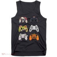 Halloween Skeleton Zombie Gaming Controllers Mummy Tank Top thumb 0