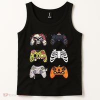 Halloween Skeleton Zombie Gaming Controllers Mummy Tank Top thumb 2