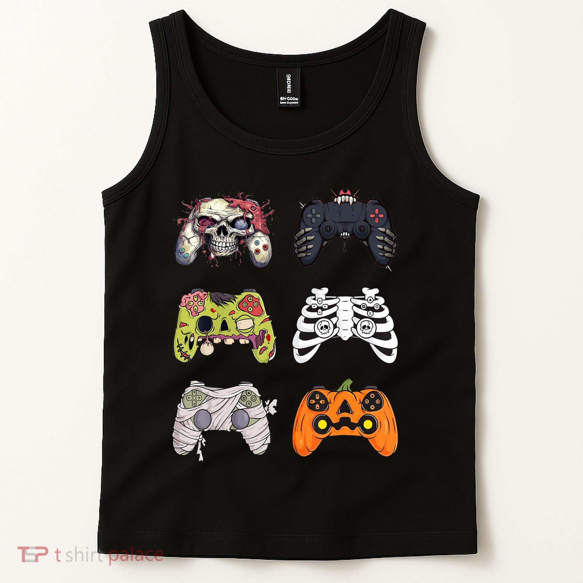 Halloween Skeleton Zombie Gaming Controllers Mummy Tank Top