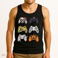 Halloween Skeleton Zombie Gaming Controllers Mummy Tank Top thumb 3
