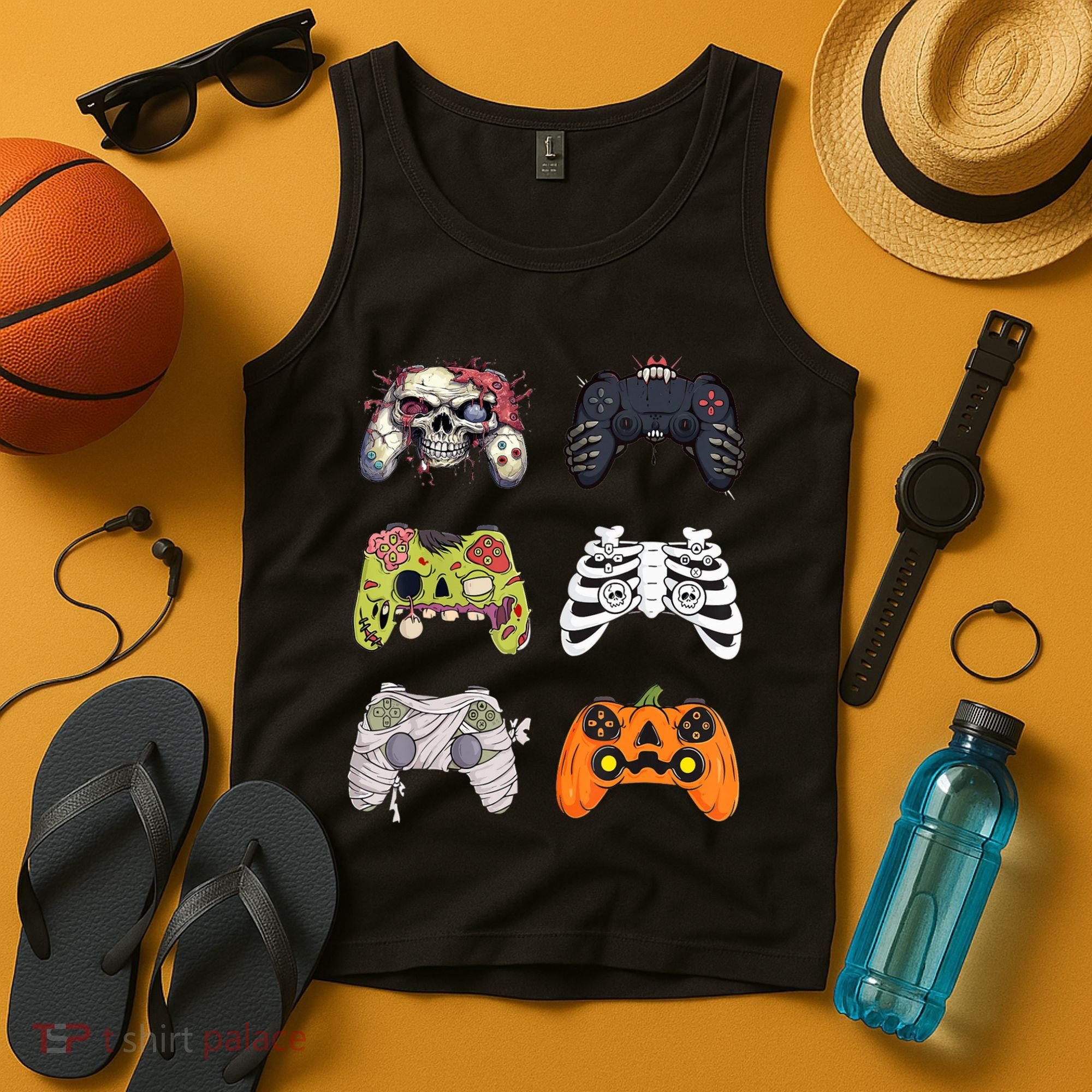 Halloween Skeleton Zombie Gaming Controllers Mummy Tank Top