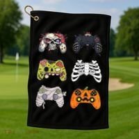 Halloween Skeleton Zombie Gaming Controllers Mummy Golf Towel thumb 1