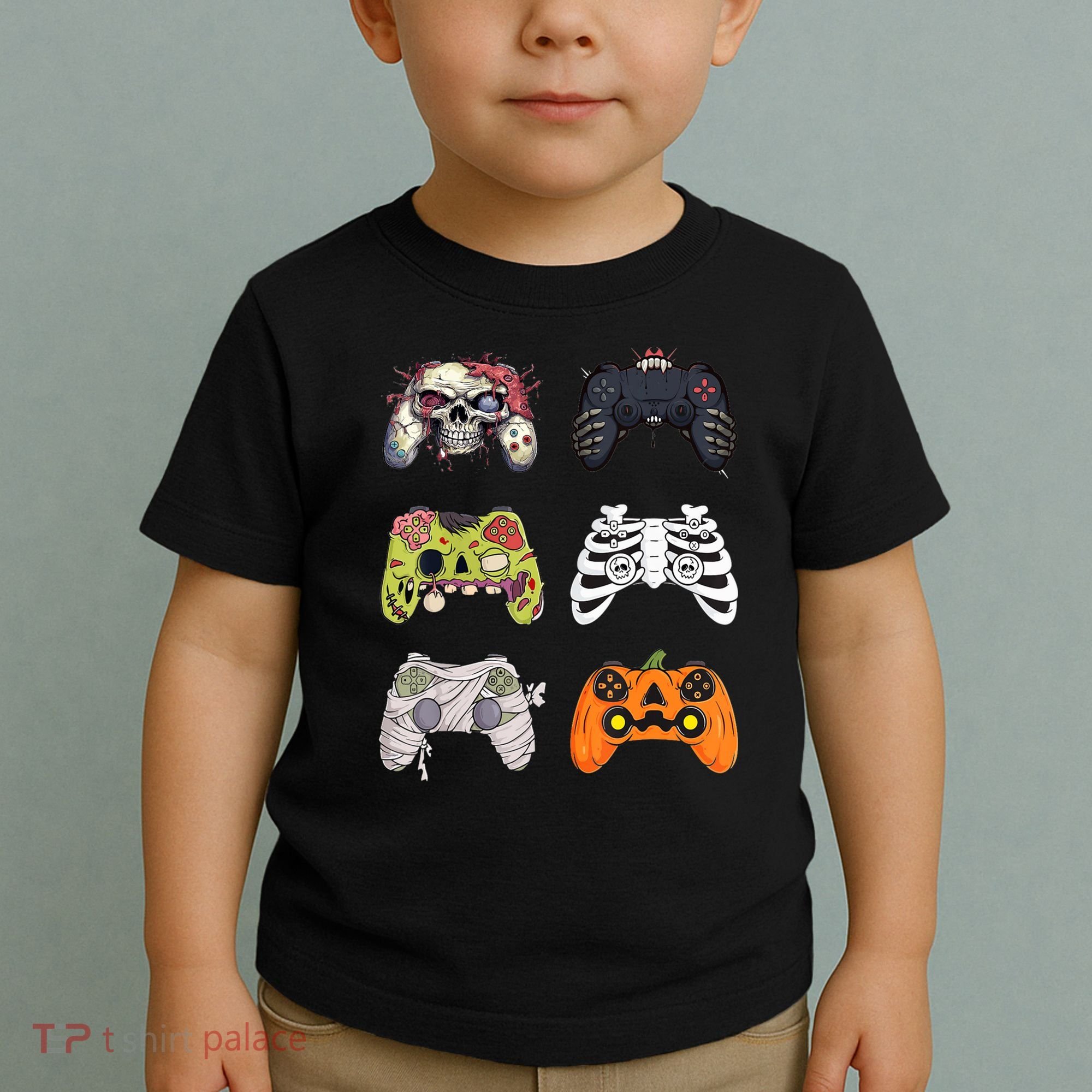 Halloween Skeleton Zombie Gaming Controllers Mummy Toddler T-Shirt