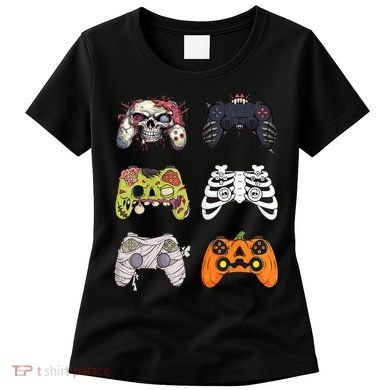 Halloween Skeleton Zombie Gaming Controllers Mummy Women's T-Shirt
