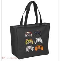 Halloween Skeleton Zombie Gaming Controllers Mummy Tote Bag thumb 2