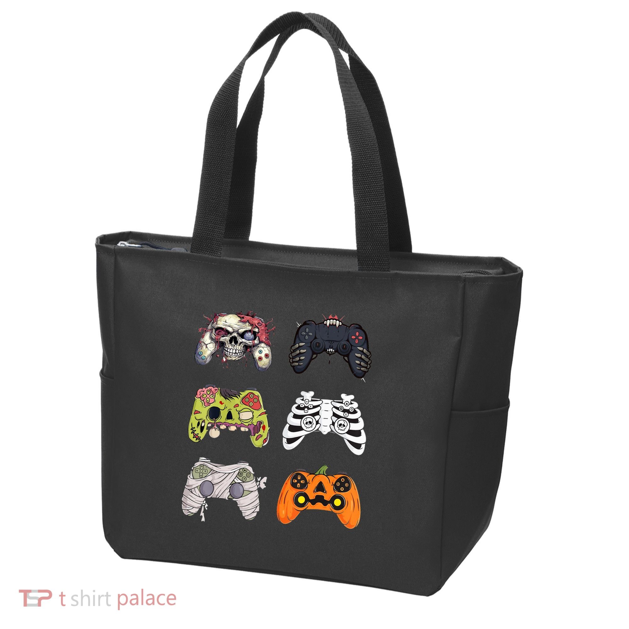 Halloween Skeleton Zombie Gaming Controllers Mummy Tote Bag