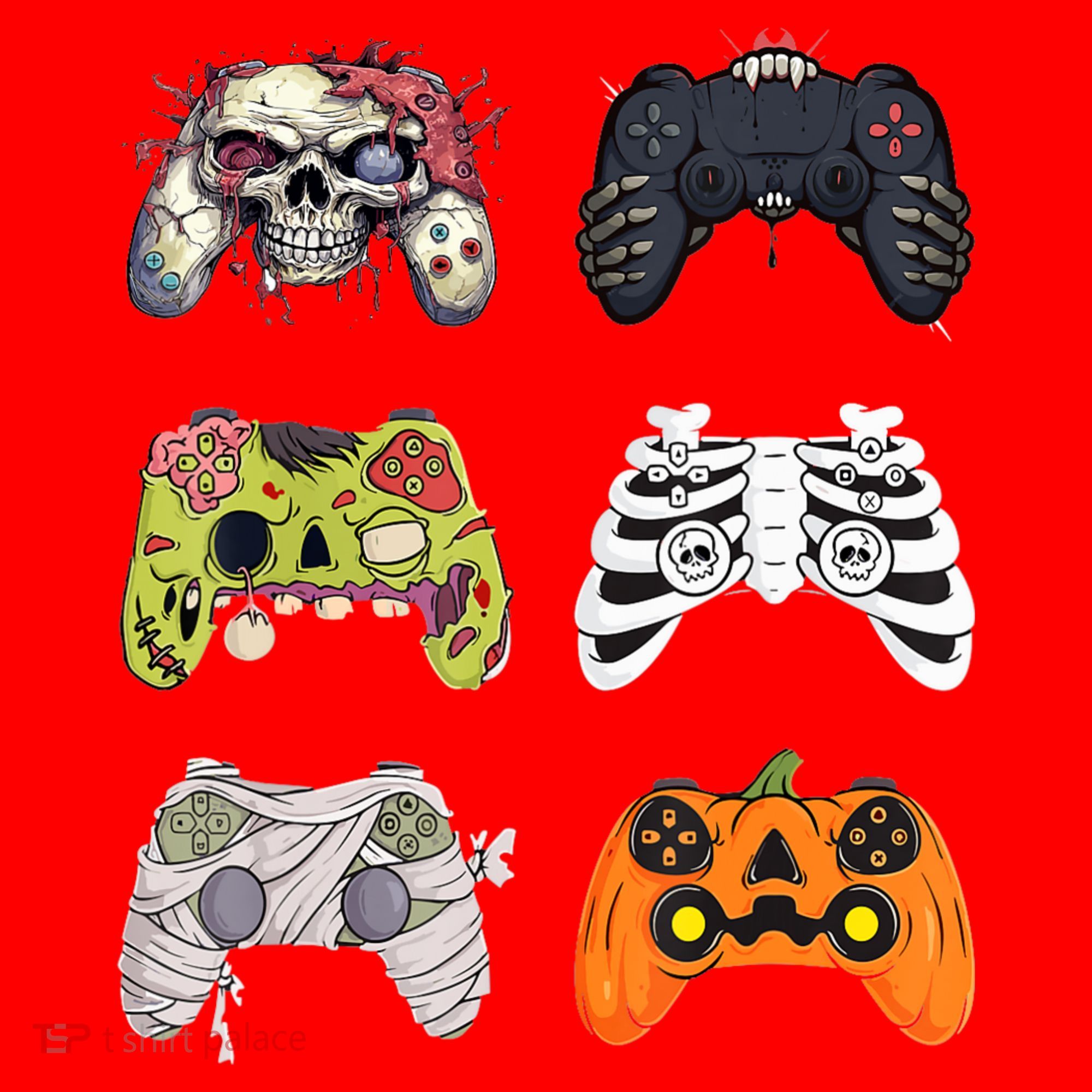 Halloween Skeleton Zombie Gaming Controllers Mummy Santa Hat